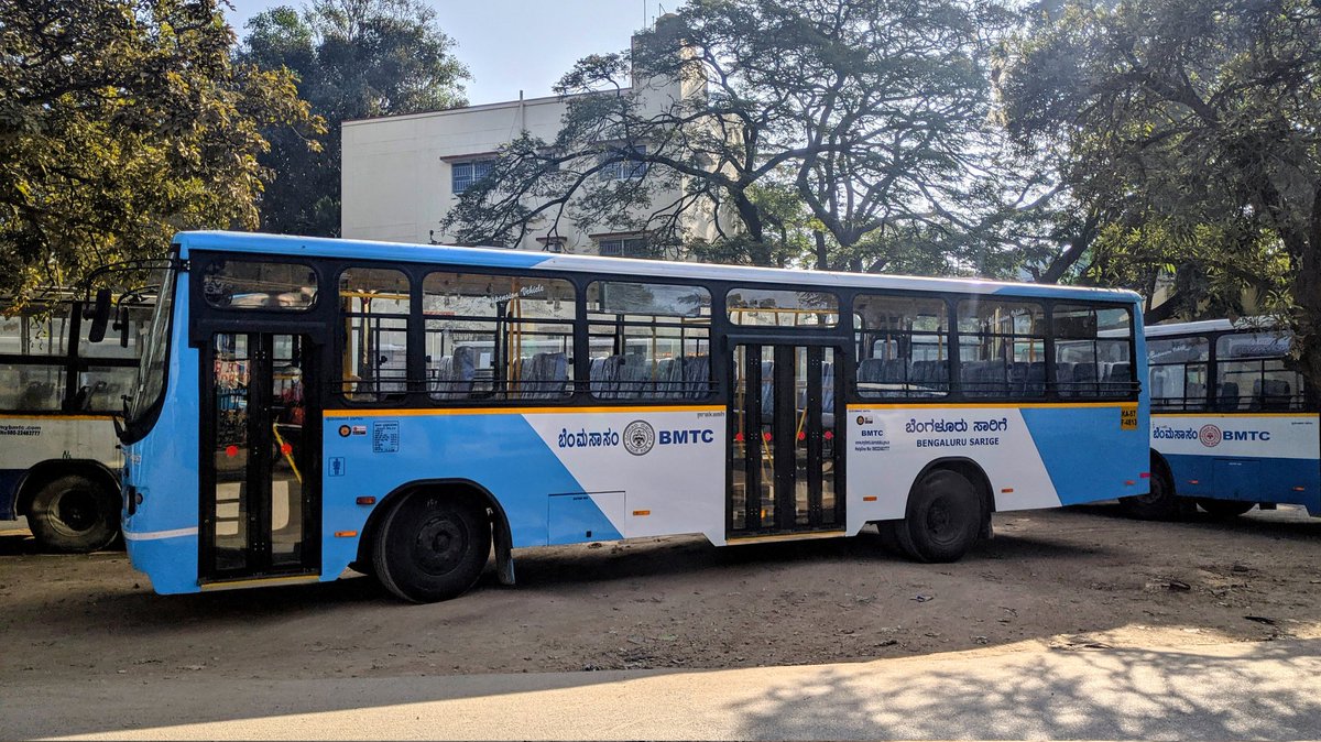 BLRTransit's tweet photo. #BMTC's new non-AC city bus for Bengaluru! https://t.co/ct7YuIzEEP