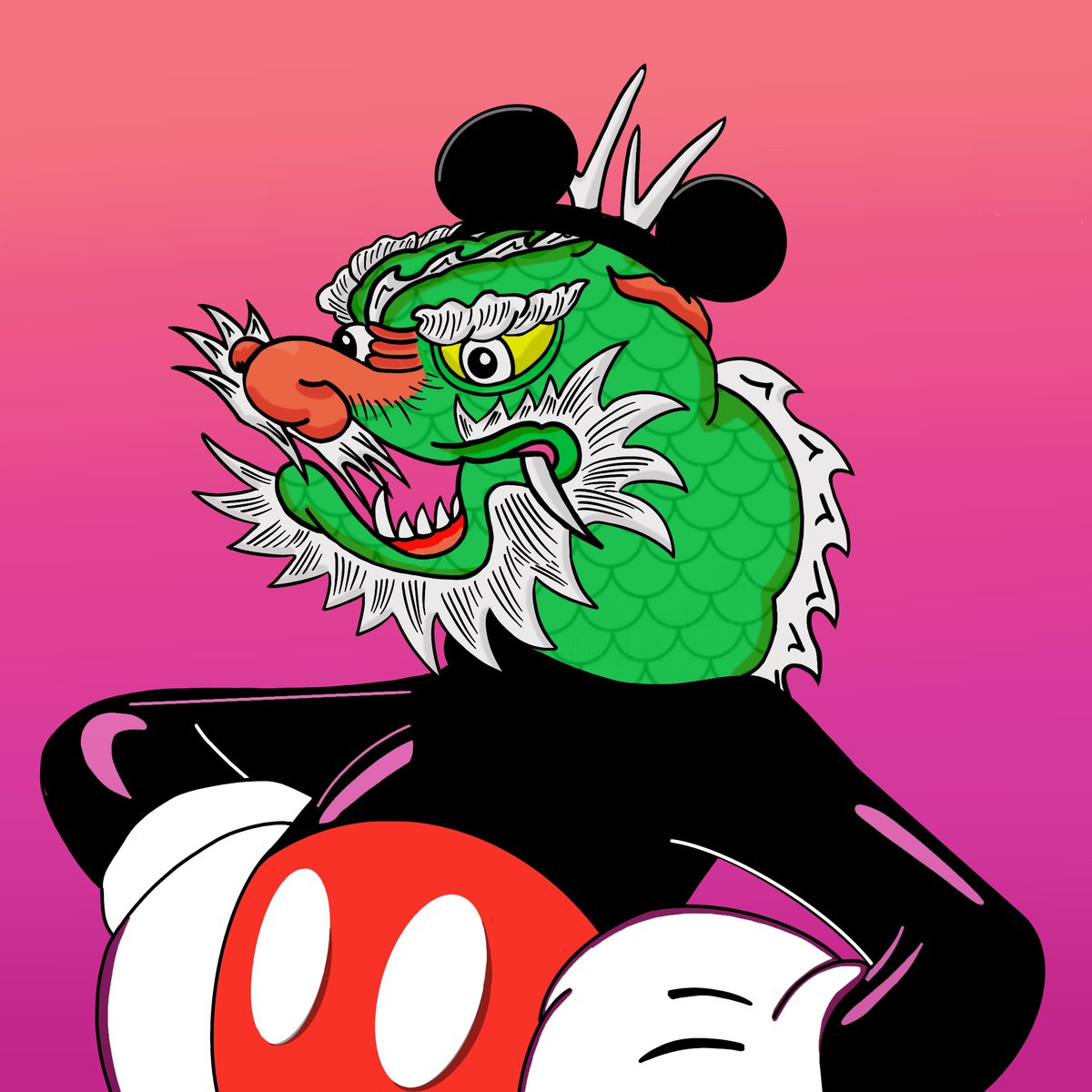 First, think. Second, dream. Third, believe. And finally, dare. 
-Walt Disney 

Take a peak at our newest addition: Mickey Mouse Dragon Oppa. Thankful for the magical memories Disney created. What are your favorite childhood memories?

#NFTProject #NFTCommunity #NFTs #Disney
