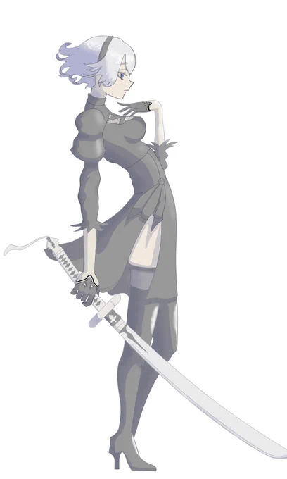 #2B#ニーアオートマタ#NieRAutomata イラスト初めて1ヶ月にしてはなかなかうまくかけたんじゃないかな 