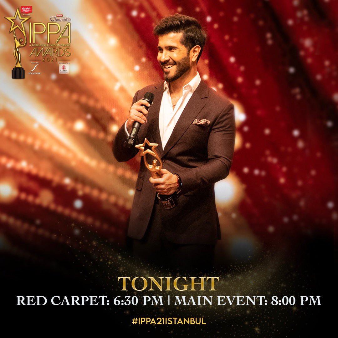 IppaDigital's tweet photo. Stay tuned for the biggest star studded night of the year!! 

Watch it tonight only on Hum Tv.
Red carpet: 6.30 pm | Main event: 8.00 pm

#ippaawardsdigital #ippa21istanbul   #goldenpearlofficial #aljalildevelopers #humtvofficial #bisconnichocolatto #sensodyne #awardshow https://t.co/7I1Ki3mTDj