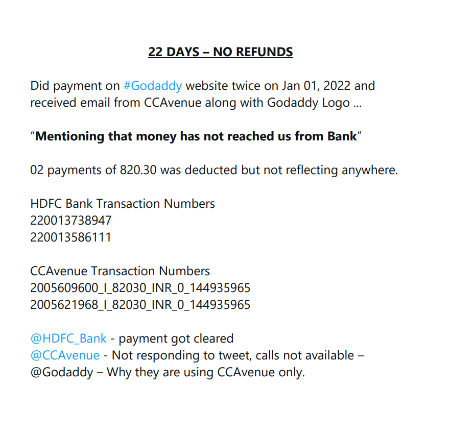 InnovativePaths's tweet photo. Sir - @RBI  

Few Banks and Payment Gateways are misusing Digital India !!!

Looting Indian's Money !!!

@HDFC_Bank 
@CCAvenue 
@GoDaddy 
@PMOIndia https://t.co/FhQHQ8qswz