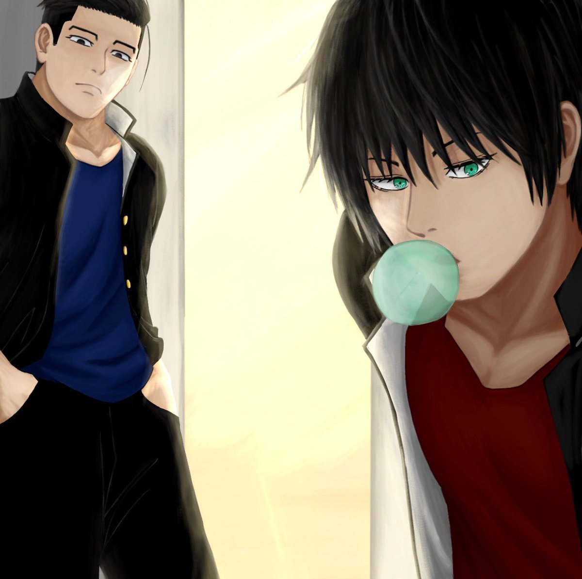 nothinhere_stop's tweet photo. #尾形百之助誕生祭2022 #尾形百之助 #伏黒甚爾 雖然是拖了幾天以後的結果。��是我很喜歡你們兩個，所以私心就變成了小聯動。 https://t.co/JqxNAR45LV