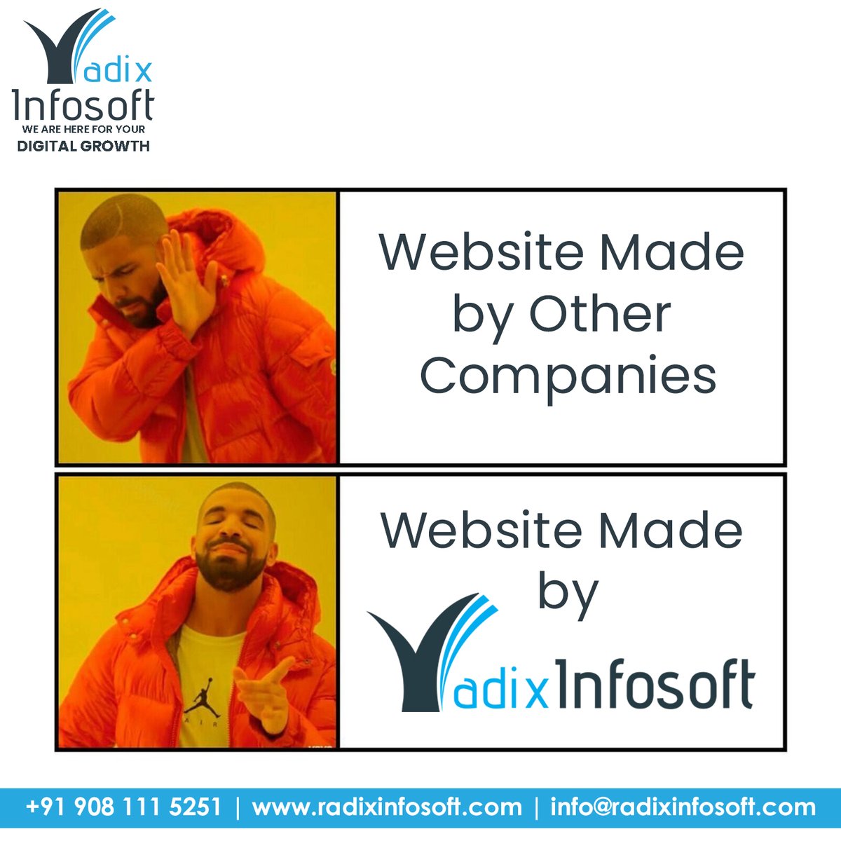 radixinfosoft's tweet photo. Looking For Professional Business Website?

Call us Now
+91 908 111 5251 

Visit: https://t.co/wRvWcSx8Ir

#radixinfosoft #digitalmarketing #marketing #webdesign #website #businesswebsite #websitedevelopment #webdeveloper #socialmediamarketing #socialmedia #graphicdesign https://t.co/QhgCMBTRgc