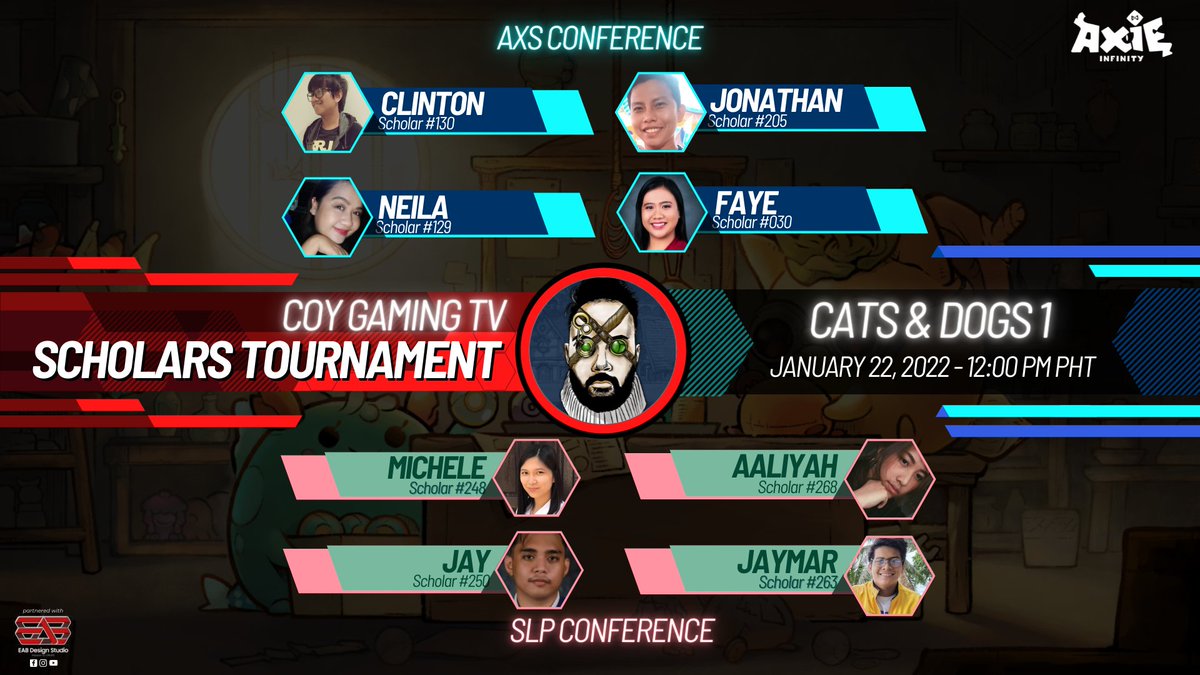 CoyGamingTV's tweet photo. round 2 competitors of our 5th Tournament of 2022!

link: https://t.co/GJP5JVyjKi

@AxieInfinity @Jihoz_Axie  #weloveAxie https://t.co/WEPS6dxFFV