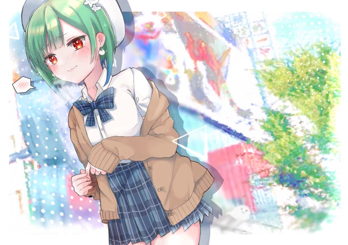 #潤羽るしあ生誕祭
#絵クロマンサー
「るしあと手…繋いでほしいなって💦」 