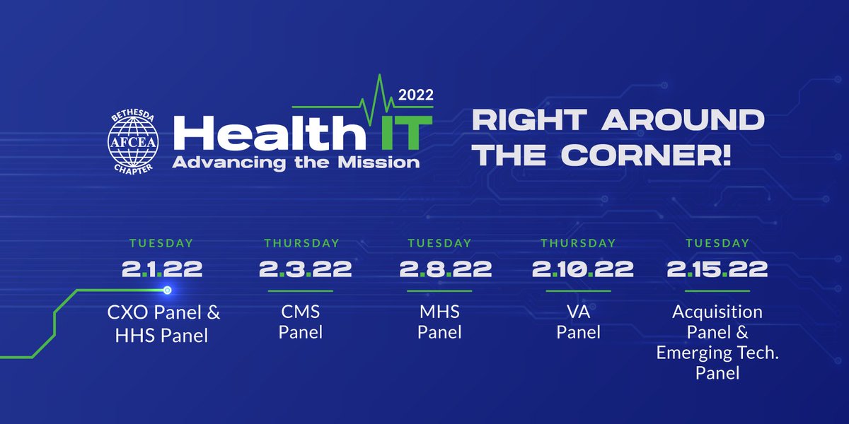 Health IT is right around the corner!

Join us for this year’s Health IT Program!  Each day will be a unique opportunity to hear from CXO &amp; Agency leaders as they discuss todays most important health IT information and innovations!

Learn more &amp; register: ow.ly/1jIm50HAsJg