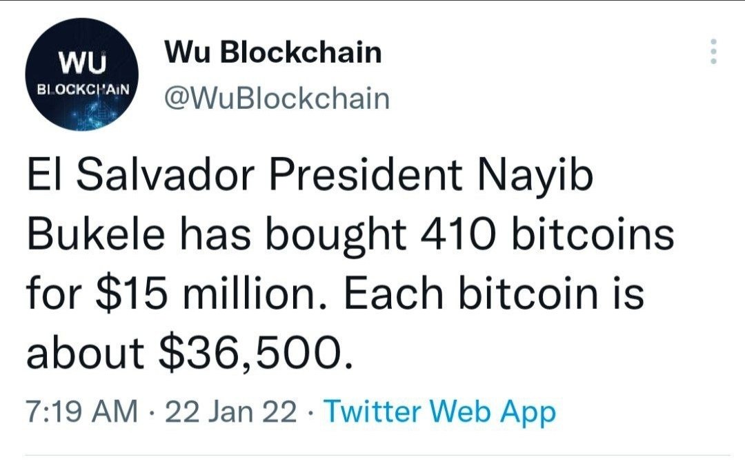 Finally lifting happening EL Salvador buying BTC...
#HOLD with patience

GUYS RETWEET AS MUCH SO THAT EVERYONE ONE BECOMES... POSITIVE... LET'S LIFT UP🤩🤩🤩🤩🤩
