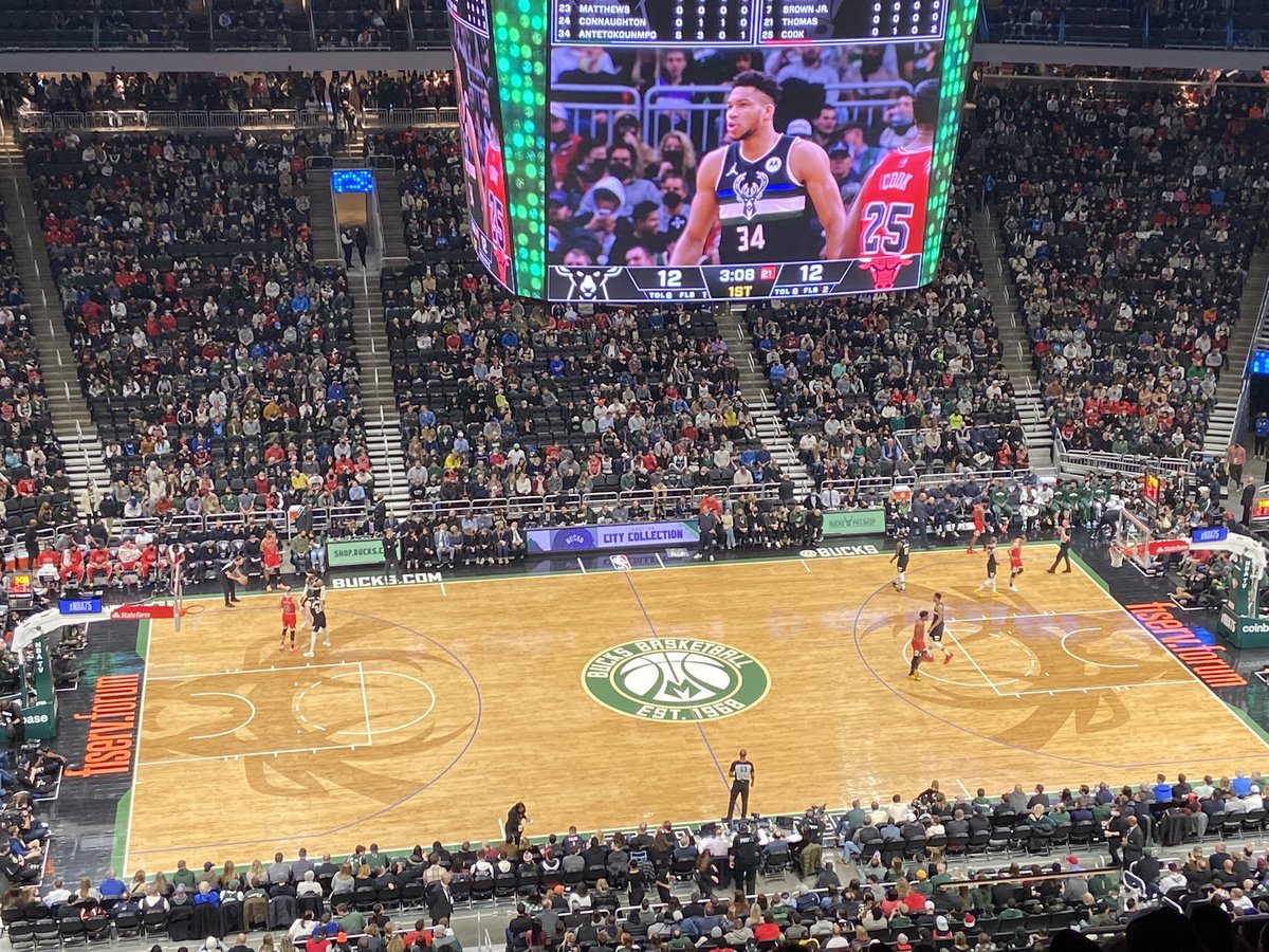 GerronJordan's tweet photo. First trip to @FiservForum is with dad for @Chicagobulls v. @Bucks. Sorry, Giannis… love ya, but home is where the heart is #GoBulls #ChicagoAlways https://t.co/nfbX8SJQrm