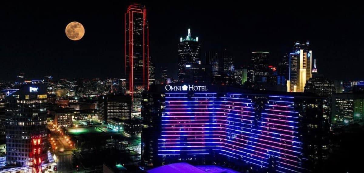 Dallas is lit tonight in honor of NCA High School Nationals! Good luck to all of our athletes this weekend. #theworkisworthit