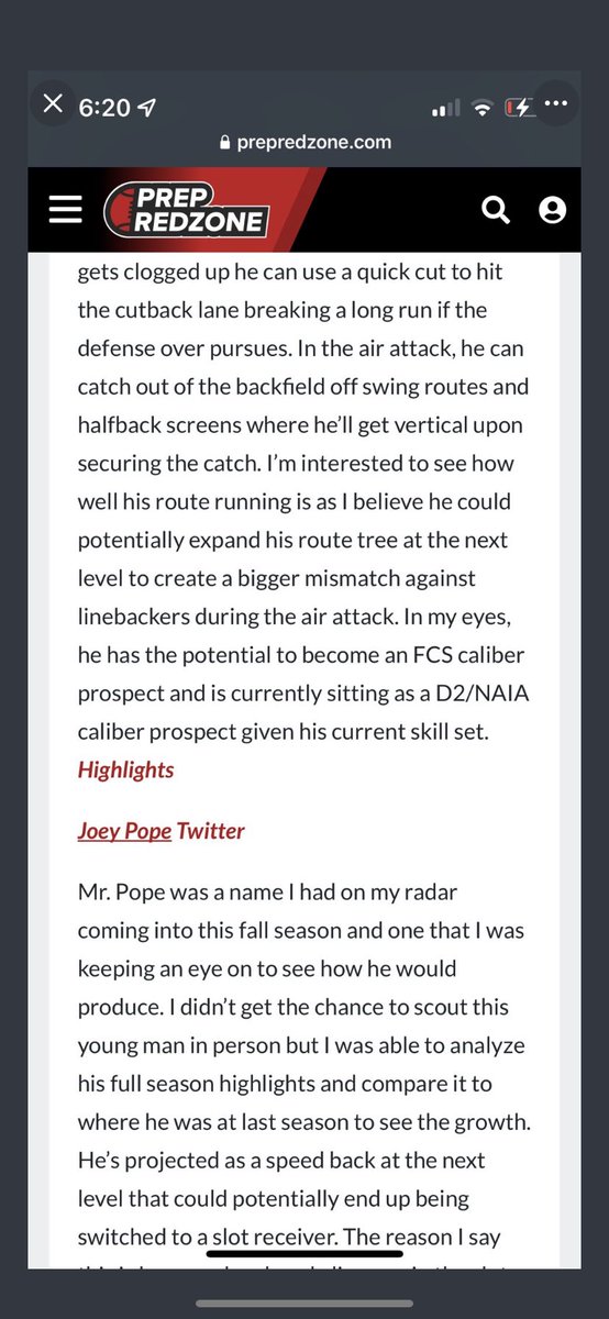 Honored to be ranked the #12 RB in the state by <a href="/PrepRedzone/">Prep Redzone 🏈</a> Thank you @PRZJordan for the write up! Still lots of work to be done.