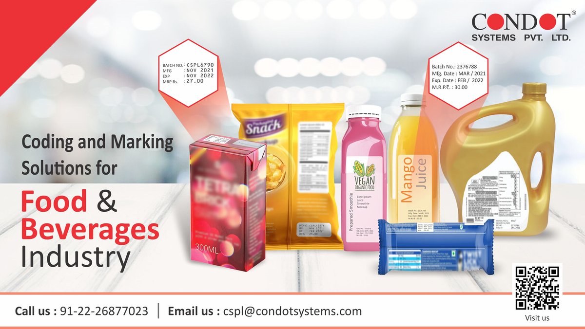 condot_systems's tweet photo. Discover how Condot Systems Coding & Marking Solutions can help you to apply High-quality Barcodes, Graphics, Text, Date & Time, Windows Fonts, Printlog on your Food and Beverages packages.
#condotsystems #codingandmarking #serialization #foodandbeverageindustry #packaging https://t.co/fGijQnG8pB
