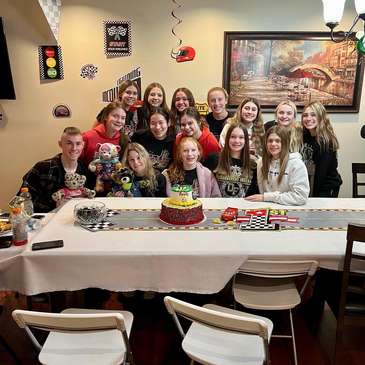 OF_Varsity's tweet photo. Thank you to Jessica’s family for hosting our pre-conference pasta party! #WTRA1🐯💛🏎🏁 #readysetgo #thisisBengaltime #BengalPride https://t.co/epZaUJ5bWQ