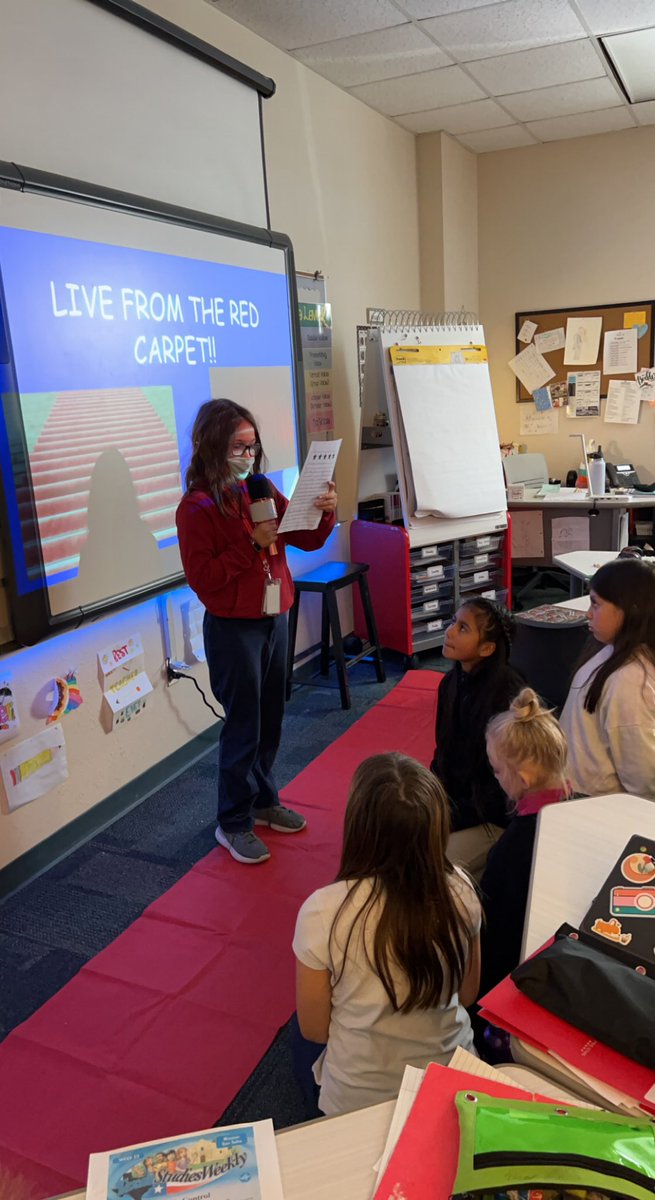 MrsBockler's tweet photo. 4th Grade Opinion Writing Celebration live from the Red Carpet this week! #brightlight #JohnsonElementary @forneyisd https://t.co/BfZJi3muI8