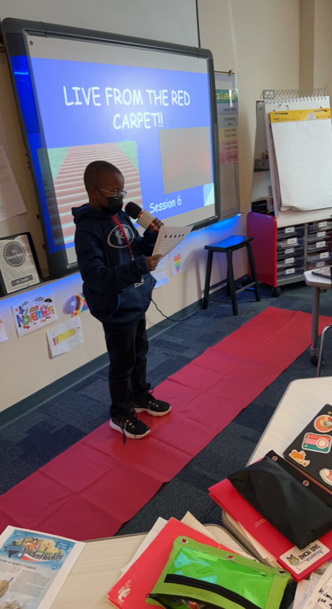 MrsBockler's tweet photo. 4th Grade Opinion Writing Celebration live from the Red Carpet this week! #brightlight #JohnsonElementary @forneyisd https://t.co/BfZJi3muI8