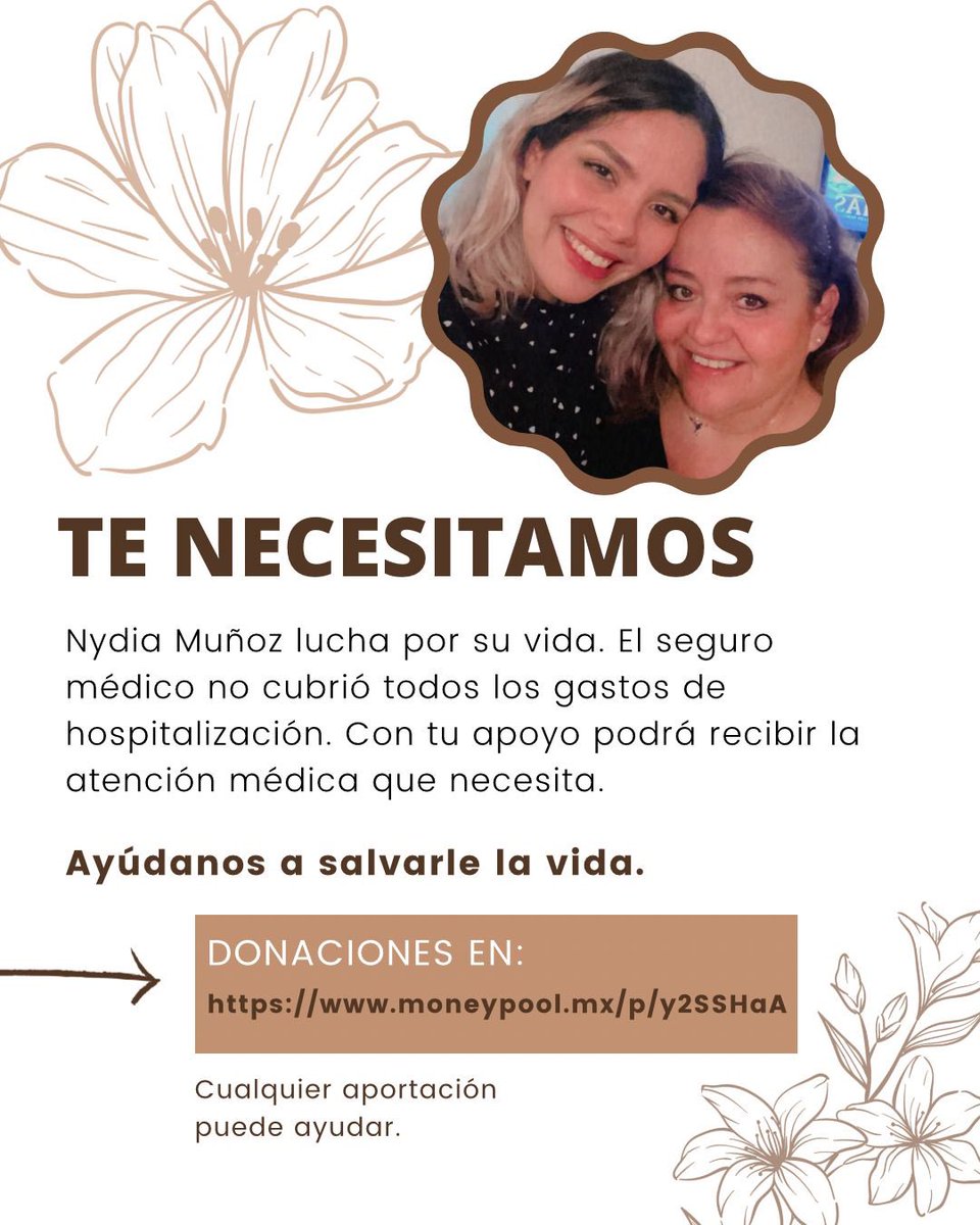 morritademar's tweet photo. 🚨🚨🚨AMIGOS🚨🚨🚨
Mapfre ya contestó. Sin embargo NO están cubriendo todo y para que inicien el tratamiento que puede ayudar a salvar a mi mamá tengo que juntar $350 mil pesos y pagarlos HOY.
Si pueden apoyarnos se los agradeceré muchísimo 

https://t.co/JCwX6Sgypl https://t.co/M96cf7t039
