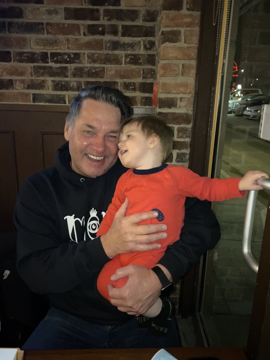 KellyHrudey's tweet photo. Our adorable Archie snuggling with grandpa.  Mavericks little brother. Melt my heart!!! https://t.co/PRKVVK9L2p