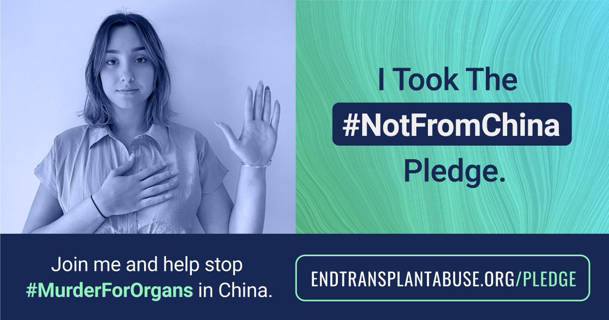 ETAC_Global's tweet photo. Nearly 1000 people from around the world have already taken the #NotFromChina Pledge to put an end to China's billion-dollar #murderfororgans industry. Are you ready to join them, take a stand, and proudly say #itookthepledge too? Visit https://t.co/iZLqvDS1TE https://t.co/3QWPtInV17