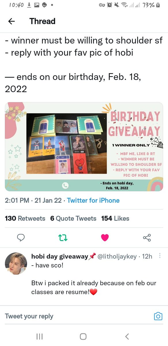eonni_12's tweet photo. @litholjaykey Advance Happy birthday to Our Sunshine Hobi 😍😍😍 manifesting to win 🙏🙏🙏 https://t.co/9fiIZs0P2Z