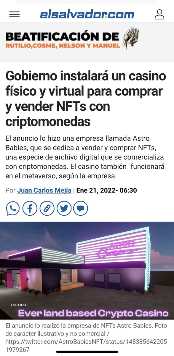 AstroBabiesNFT's tweet photo. @AstroBabiesNFT is the MOST TRENDING NEWS in #ElSalvador &amp; Central America as a Whole!!

This is the BIGGEST News in #NFT’s &amp; #Solana right now!!

On behalf of the @AstroBabiesNFT Community, we would like to thank @elsalvador for the Supporting the NFT Movement.
#AstroBabiesNFT https://t.co/62dCEnZWhC
