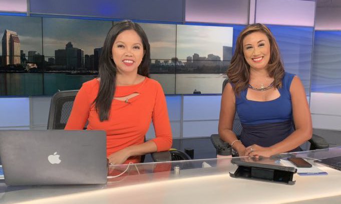 MarieCoronelSD's tweet photo. All Filipina anchor desk Saturday morning. Grab some coffee or orange juice &amp; tune into @10News. I will be filling in &amp; joining @10NewsMecija. https://t.co/PPNBxI1YIW
