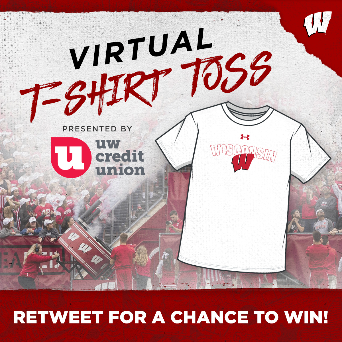 UWBadgers's tweet photo. 🙌 @UWCreditUnion T-Shirt Toss!

Couldn't make today's @BadgerMBB  game? 

Retweet and follow for a chance to win a FREE Wisconsin t-shirt! 💯 https://t.co/kfyl27dipb