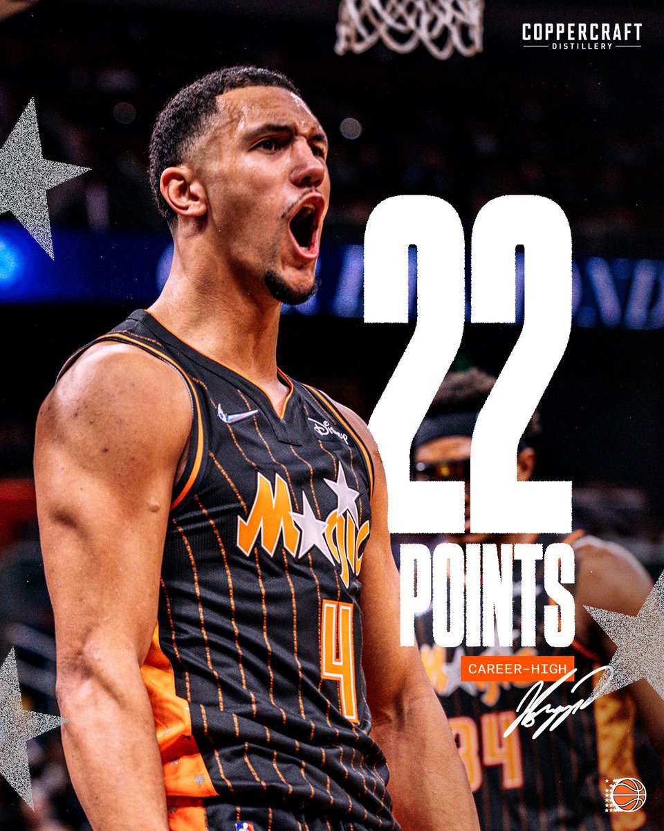 OrlandoMagic's tweet photo. Jalen Suggs tonight:

22 PTS*
9 AST*
2 STL
2 BLK

*22 PTS &amp; 9 AST were both career highs https://t.co/2zHKpWnG9Y
