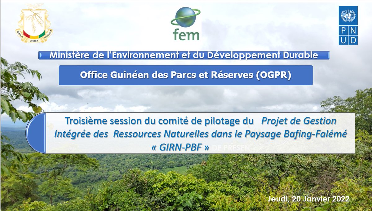 peged_pnud's tweet photo. TROISIÈME SESSION DU COMITÉ DE PILOTAGE DU PROJET DE GESTION INTÉGRÉE DES RESSOURCES NATURELLES DANS LE PAYSAGE DU BAFING FALÉMÉ #PGIRN_PBF

@theGEF 
@pnudfr 
@PrimatureGN 
@PNUDGuinee 
@cnrd_gn 
Lire plus 👉 https://t.co/kPK2GujCCx https://t.co/6A4TJ0de9G