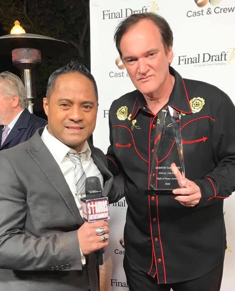 TyroneTann's tweet photo. This #FlashbackFriday Moment goes back to that time #2YearsAgo2Day, when I had the #BlessedHonor of being able to be there to see one of my #FilmmakerInspirations, Theee Only & Only #QuentinTarantino, be Honored with the #HallOfFameAward, at the 15th Annual #FinalDraftAwards! https://t.co/RHHu21ZzV6