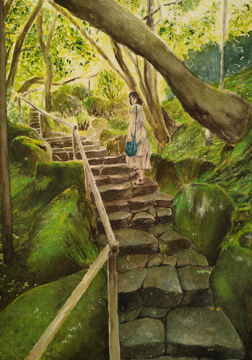 季節はずれな夏の1枚を描きました🖌あったかい季節が恋しいです