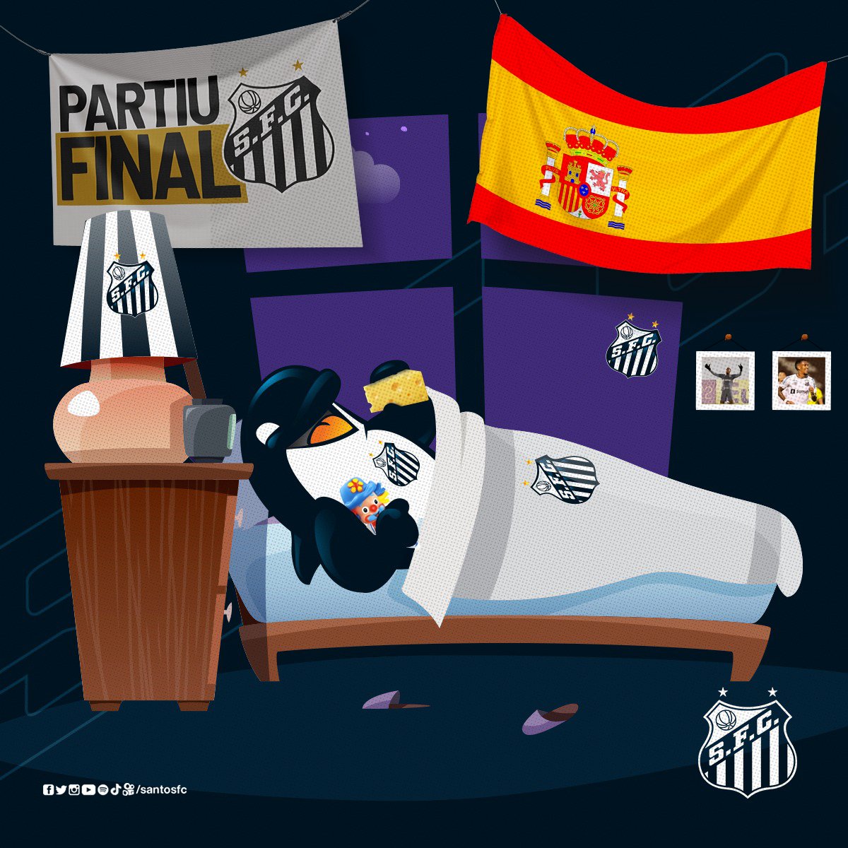 SantosFC's tweet photo. O #sextou do Baleião vai ser sonhando com a grande decisão. Boa noite, meus finalistas! ⚪⚫ https://t.co/zCZ64RppHi