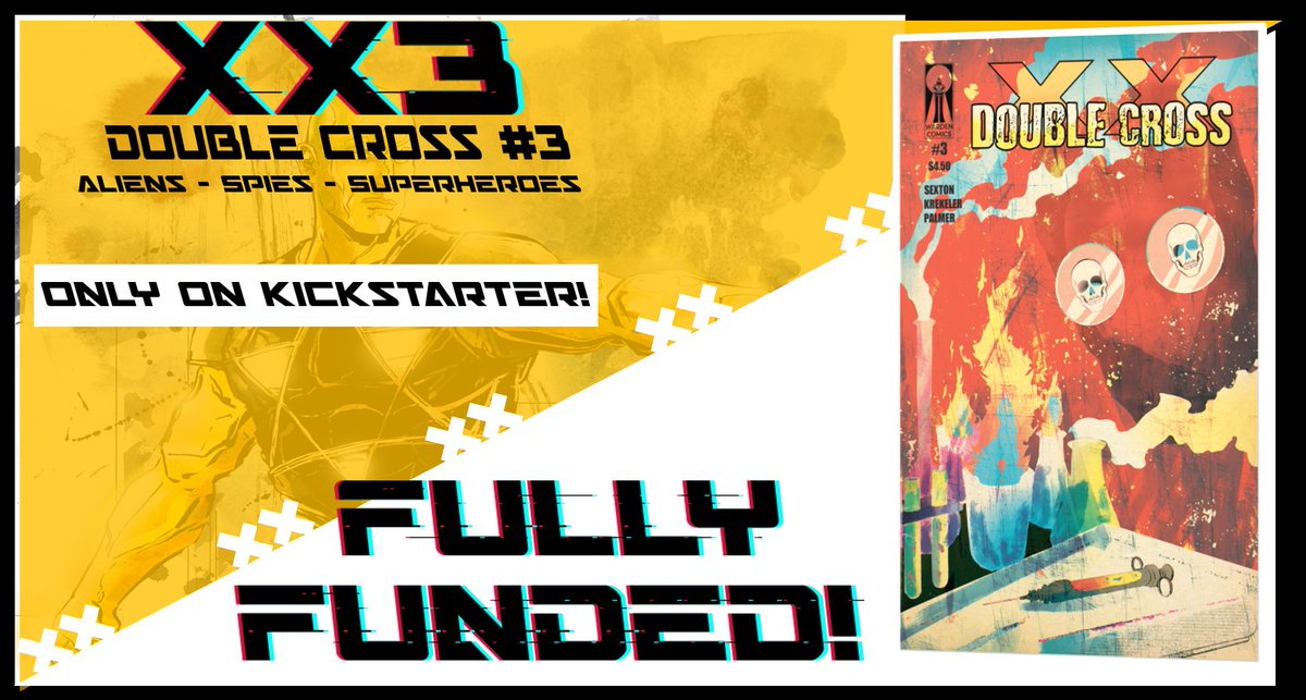 Double Cross #3 is live on Kickstarter for 10 more days! Come show your support and get some free merchandise because we're fully funded!! 

Double Cross #3, via <a href="/Kickstarter/">Kickstarter</a> kickstarter.com/projects/warde…

#comics #ComicArt #Superheroes #Aliens #spies