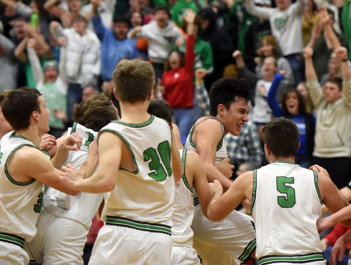 ErinMcL_photo's tweet image. Margaretta's Ben Palomo is swarmed by his teammates after scoring the game-winning shot at the buzzer to defeat Huron in overtime. And the crowd goes wild...
@mhspolarbears @PolarBearHoops
