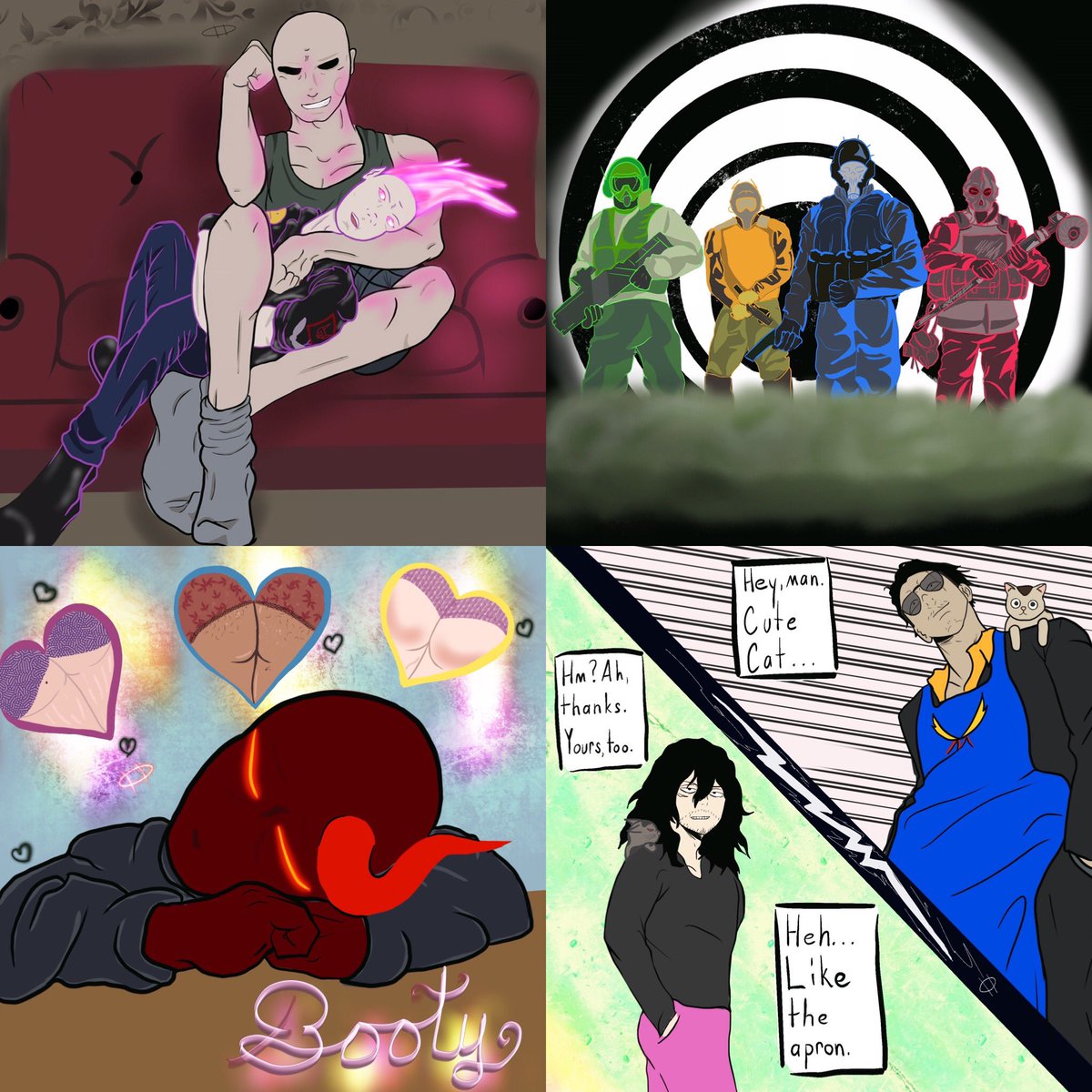 Crowleyk0h's tweet photo. Guys, gals and non-binary pals, do you have art needs but not the time or talent to create? I humbly offer my services as a solution. #commissionsopen #commsopen #ocart #shipart #fanart #gameart #mangaart #horrorart #artforsale #otpart https://t.co/dBMB06wFLZ