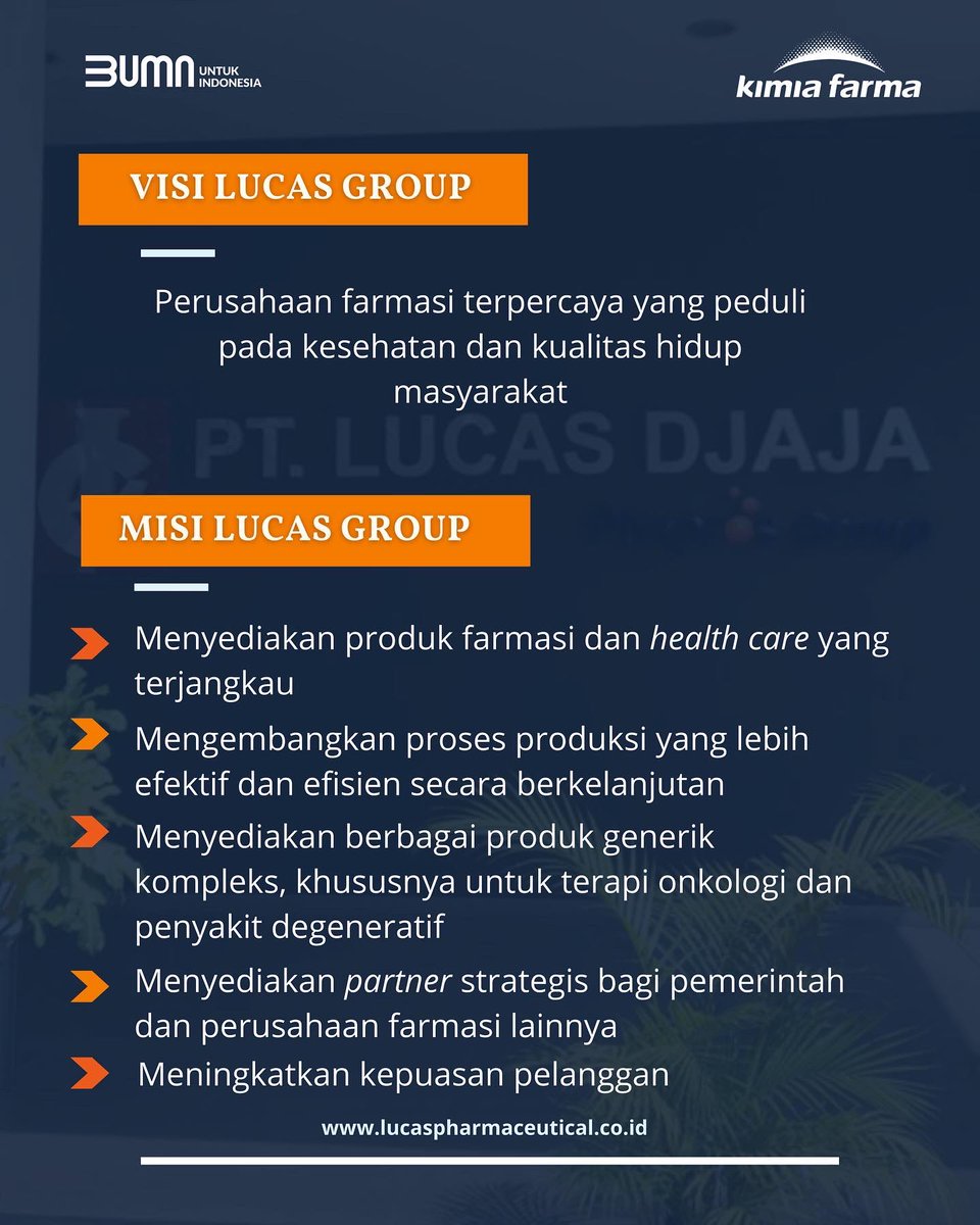 kimiafarmaind's tweet photo. Hai, Sahabat Kaef!
PT Lucas Djaja atau Lucas Group merupakan anak perusahaan dari PT Phapros Tbk (@PTPhapros) yang merupakan anak perusahaan dari PT Kimia Farma Tbk. Lucas Group juga berkembang di bidang farmasi.
#DiKimiaFarmaAja
#LucasGroup
(1/2) https://t.co/vW5O4jGlJ7