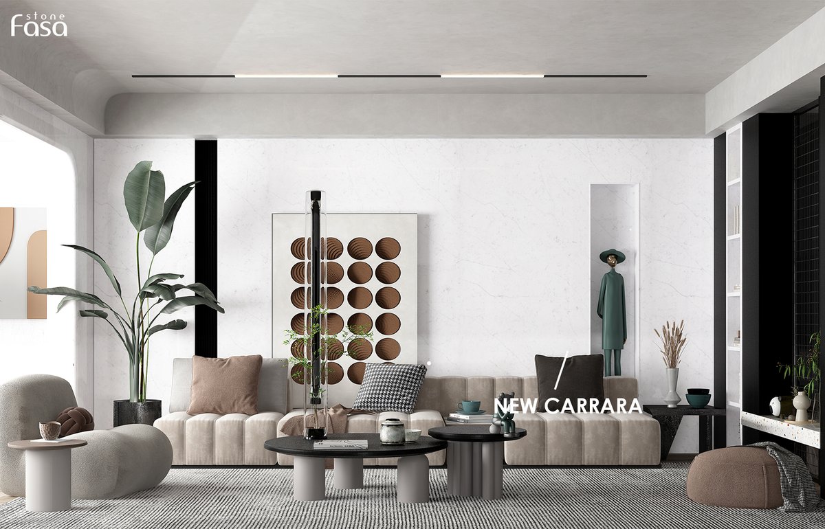 FasaStone's tweet photo. #NewCarrara
White marble-looking design makes the living room bright and comfortable. New Carrara highlights the glamour of the modern living room.
#Livingroom #quartzsurface #quartzdesign #modern https://t.co/qt3sn3RQ1Z