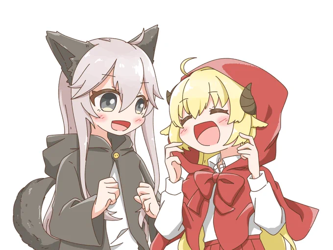 ししわた×狼と赤ずきん
#ししらーと 
#つのまきあーと 