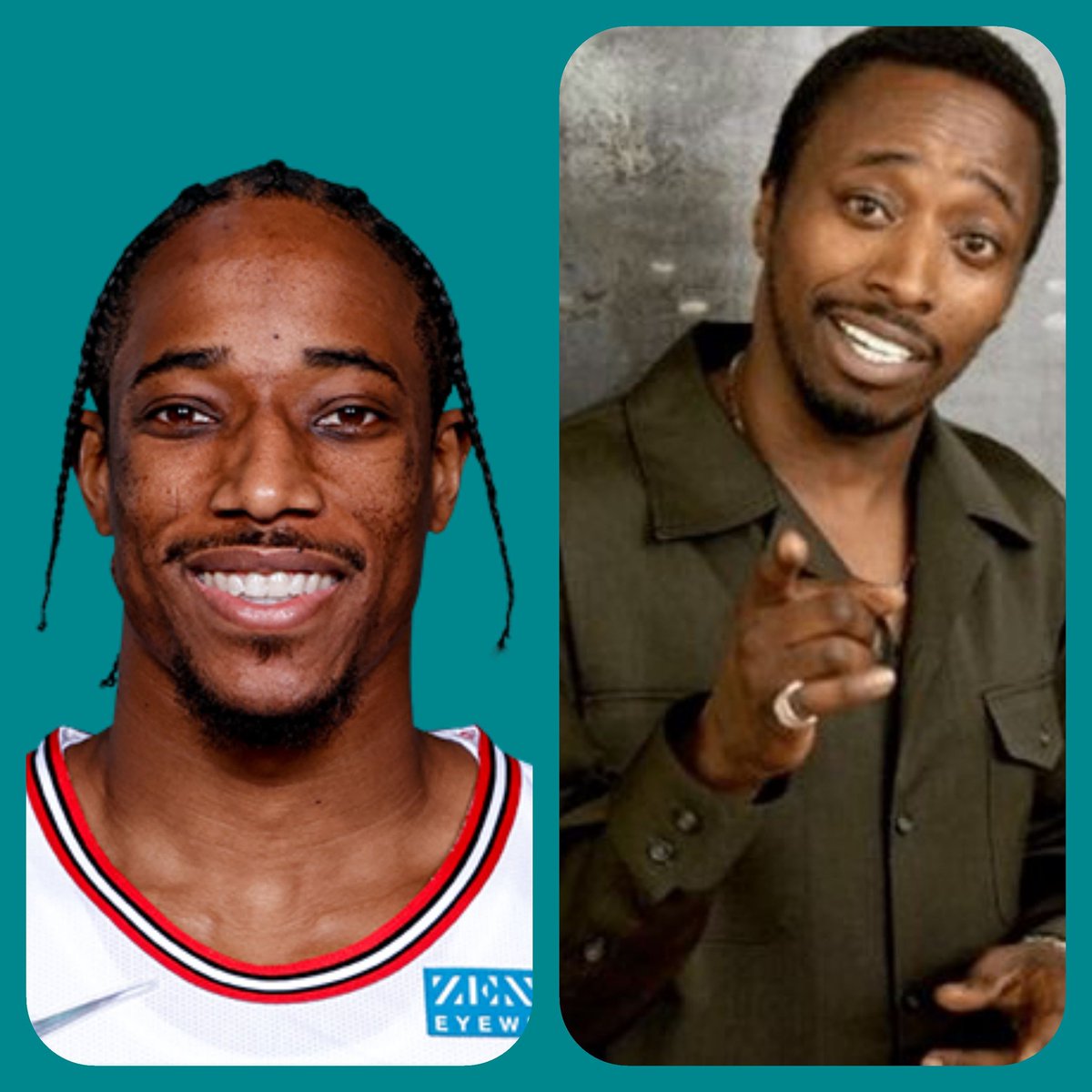 JCJAIMES1976's tweet photo. Is it just me or does @DeMar_DeRozan look an awful lot like comedian @EddieGriffinCom 
#RandomThoughts https://t.co/tSydPGaGwO