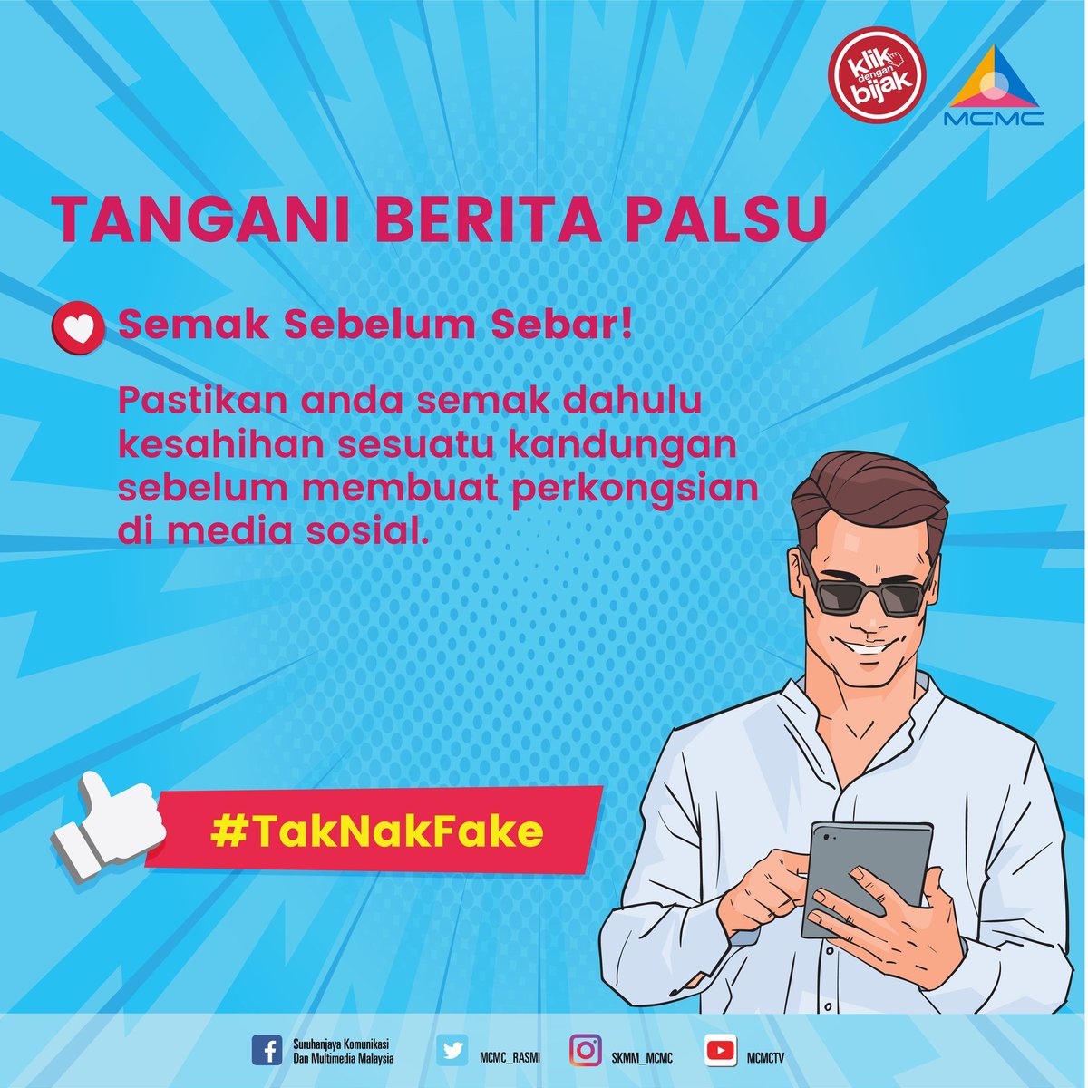 PediRishah's tweet photo. Pastikan anda semak dahulu kesahihan sesuatu kandungan sebelum membuat perkongsian di media sosial.

#KlikDenganBijak
#MalaysiaICTVolunteer
#TidakPastiJanganKongsi https://t.co/8CpKmcGE1T