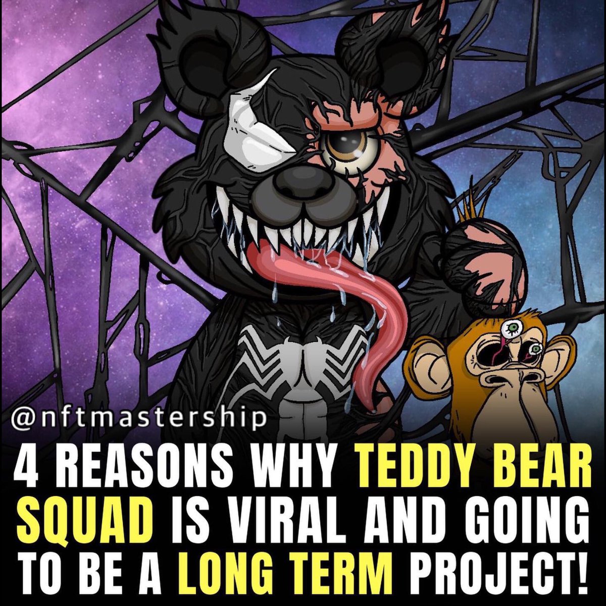 nftmastership's tweet photo. 300 Whitelist Spots left! 📈⌛

@teddybearsquad.io is a collection of 10,001 unique NFTs on the ETH Blockchain with more than 50,000 highly supportive &amp; active Discord Membears! 🐻 https://t.co/m7soSP9LuF