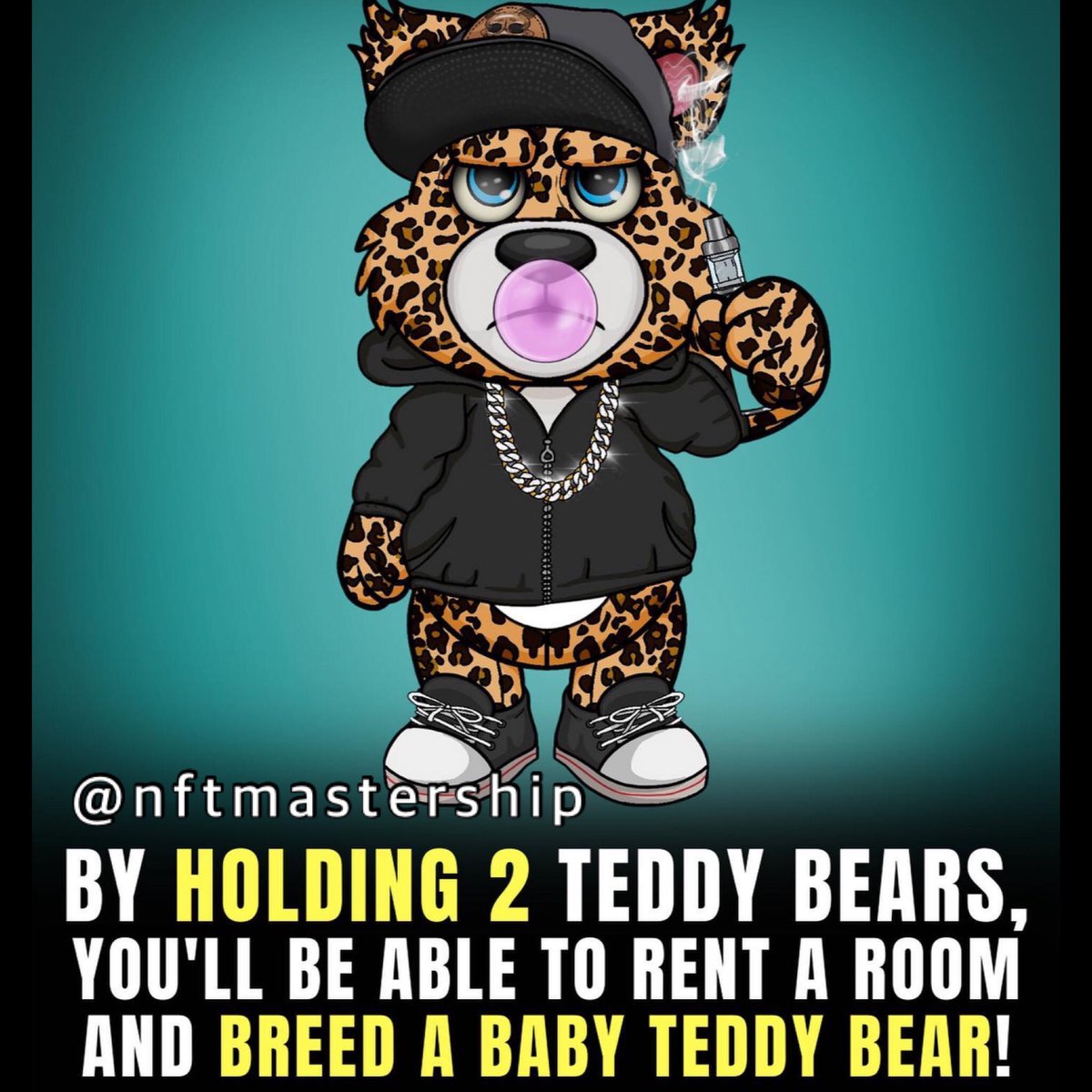 nftmastership's tweet photo. 300 Whitelist Spots left! 📈⌛

@teddybearsquad.io is a collection of 10,001 unique NFTs on the ETH Blockchain with more than 50,000 highly supportive &amp; active Discord Membears! 🐻 https://t.co/m7soSP9LuF