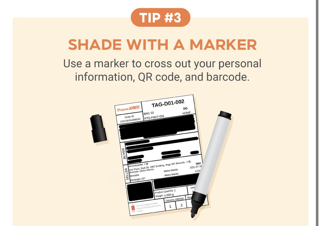 jenhuhisthis's tweet photo. tips ni shopee on how to dispose your waybill to avoid scammers hehe hope this helps! https://t.co/93exZQHwqs