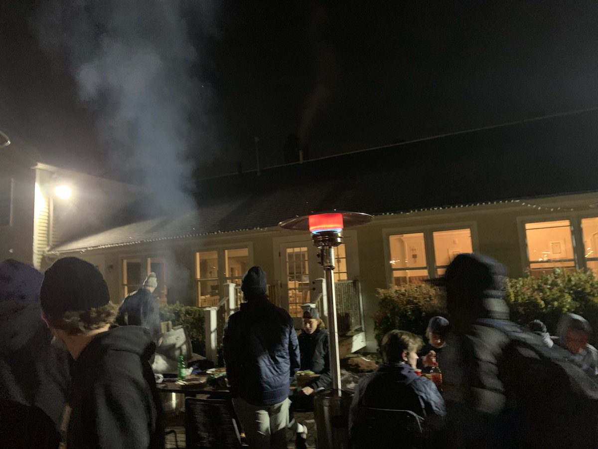 HeritageofS's tweet photo. 12 degrees doesn't bother @NHSRockets Boys Varsity Hockey! Carboloading with @La_Morra Bolognese! https://t.co/ucLWDePleg