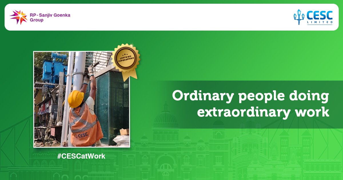 CESCLimited's tweet photo. CESC’s reliable and agile response team works 24x7 to keep the city running. Here’s to the Ordinary people doing Extraordinary work.
#Cescatwork24x7 #cesclimited #OrdinaryPeople #ExtraordinaryWork #Agility https://t.co/eY0euLy62I