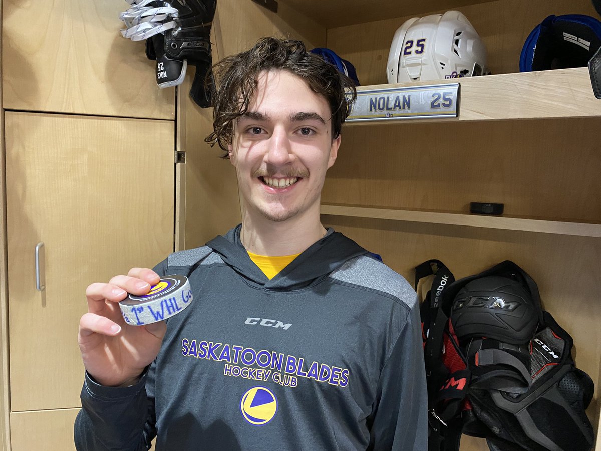 BladesHockey's tweet photo. All smiles for Ryan Nolan 😁 https://t.co/YTNEPqkoWa