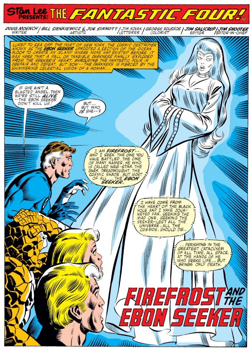 HFoh's tweet photo. Firefrost & the Ebon Seeker!
Splash page from Fantastic Four # 230 by @sinKEVitch & Joe Sinnott.
Script by Doug Moench.
https://t.co/uqy48fniwB
#billsienkiewicz #joesinnott #dougmoench #fantasticfour #marvelcomics #comicbookbroadcaster
#thecosmiccomicbookbroadcast #splashpages https://t.co/0qcKXwCLKp