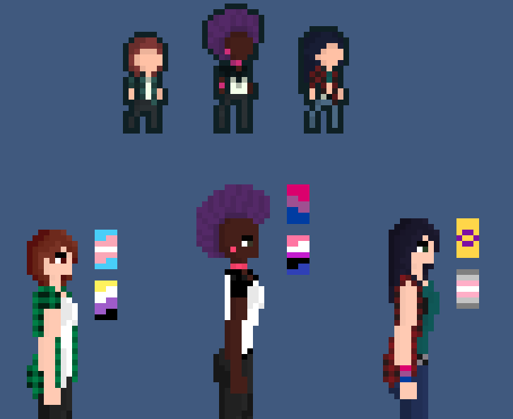 goblingrowl's tweet photo. playing around with a @celeste_game inspired art style for my characters for my current project. Thoughts?
#Aseprite #Pixelart #pixelartist #celeste https://t.co/Kisno4nJyJ