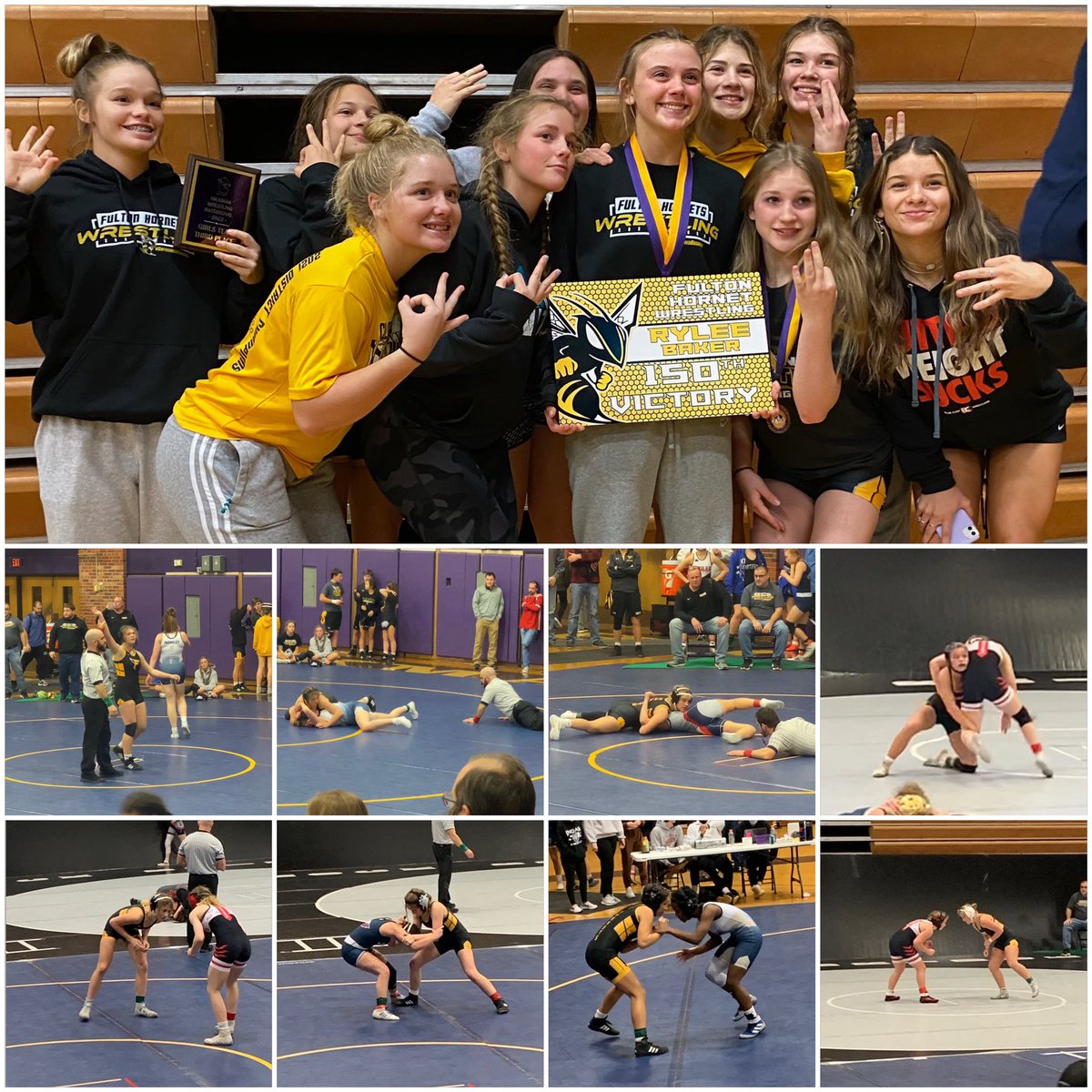 What a night of wrestling for our Lady Hornets!! They are bringing home 3rd Place!!! And check it out! Rylee Baker won her 150th match tonight! We are #FultonProud #HornetProud <a href="/FPSActivities/">Fulton Activities</a>