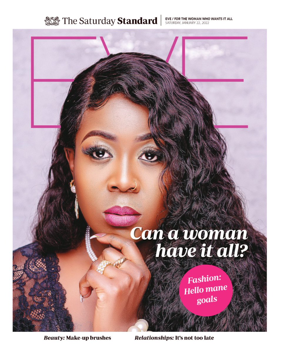 EveWomanKenya's tweet photo. Grab your free copy of the new #Eve in the Saturday Standard!
 
You can also get your e-paper version at https://t.co/9UHkeOVXZf

 or

Visit https://t.co/UBJ0OLL6rh for these and more stories.
.
#evemagazine https://t.co/hHh6b7Di0C