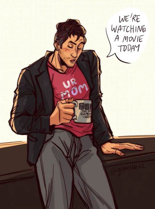 someone on tumblr said "what about peter parker as a community college professor in a sweats, ben's old blazer and a pink shirt that says 'ur mom' in glittery letters" and i said "bet" 
