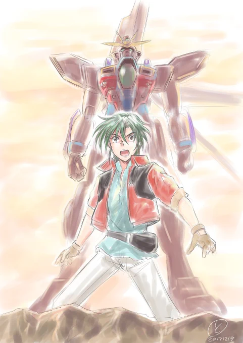 新3巻にモノクロ掲載されている「NEXT PROLOGUE」のイメージイラスト。
扉のイメージをつかむために描いたかな。まだGXが旧カラー。 